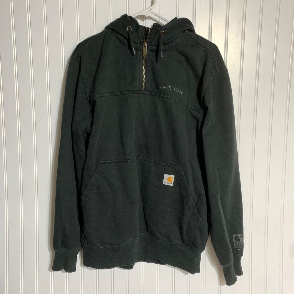Carhartt Men’s M Rain Defender Original Fit Heavyweight Quarter-Zip Hoodie black
